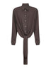 Brown dual-wear shirt