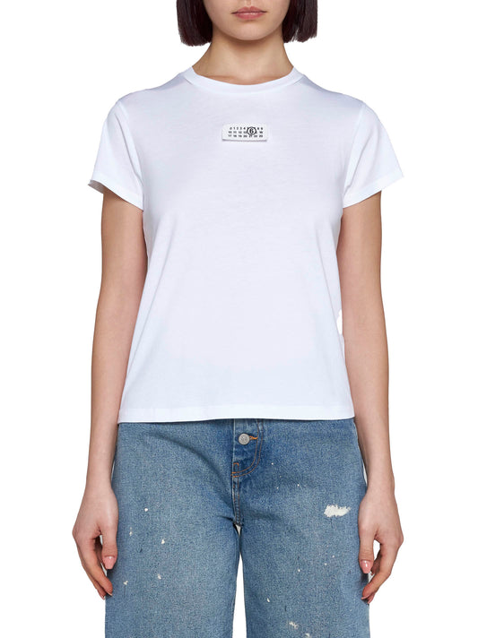 White cotton jersey T-shirt