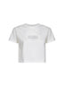 White jersey cropped numeric signature T-shirt