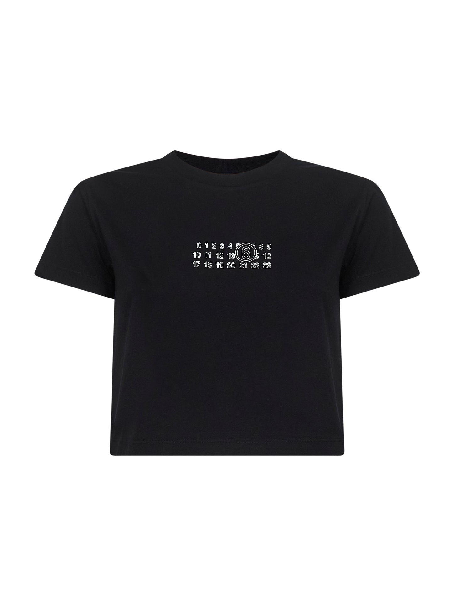 Black jersey cropped numeric signature T-shirt