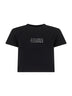 Black jersey cropped numeric signature T-shirt