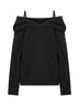 Black off-the-shoulder hoodie