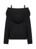 Black off-the-shoulder hoodie