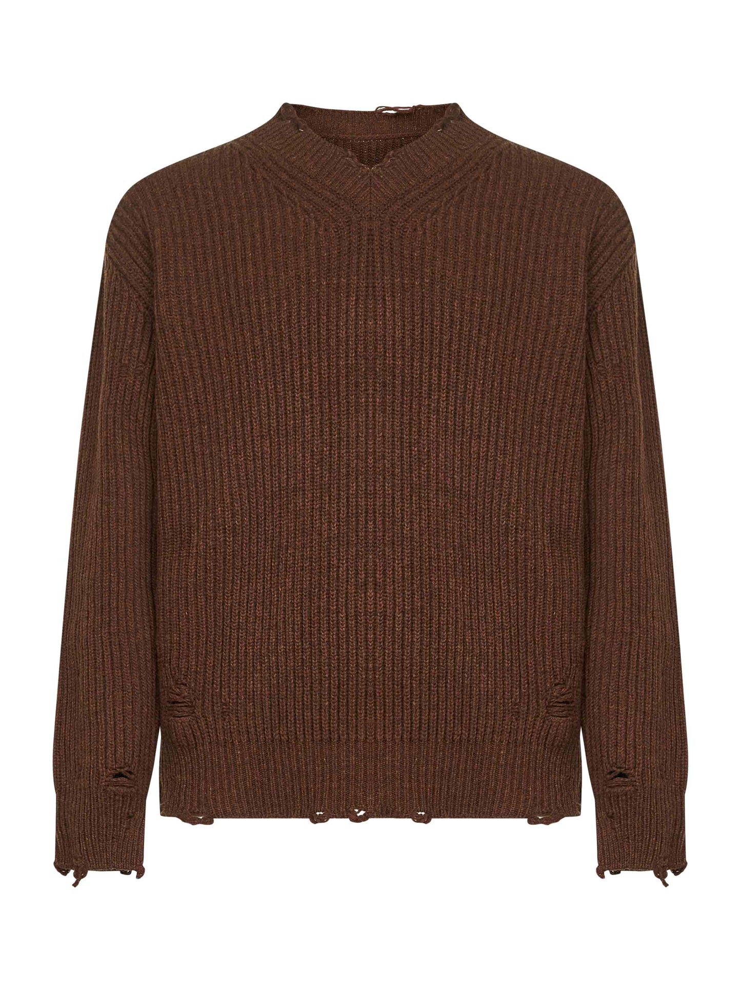 Maglione in misto lana marrone