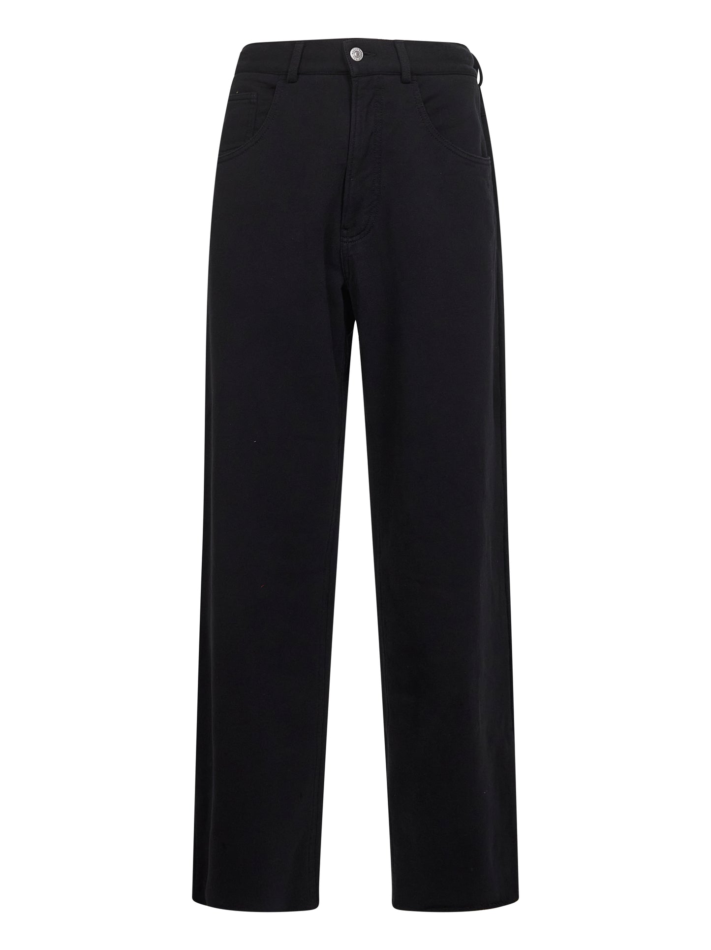 Black jersey five-pocket trousers