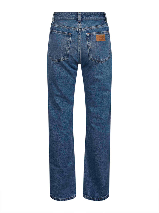 Blue denim inside out-effect jeans