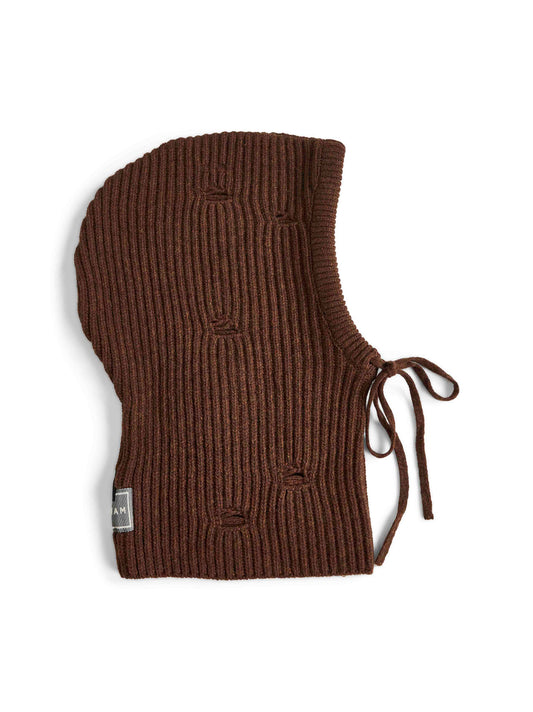 Brown wool blend balaclava