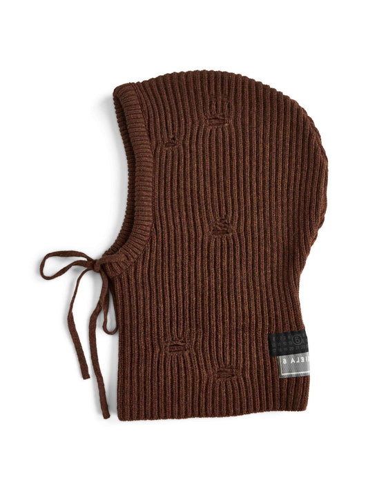 Brown wool blend balaclava