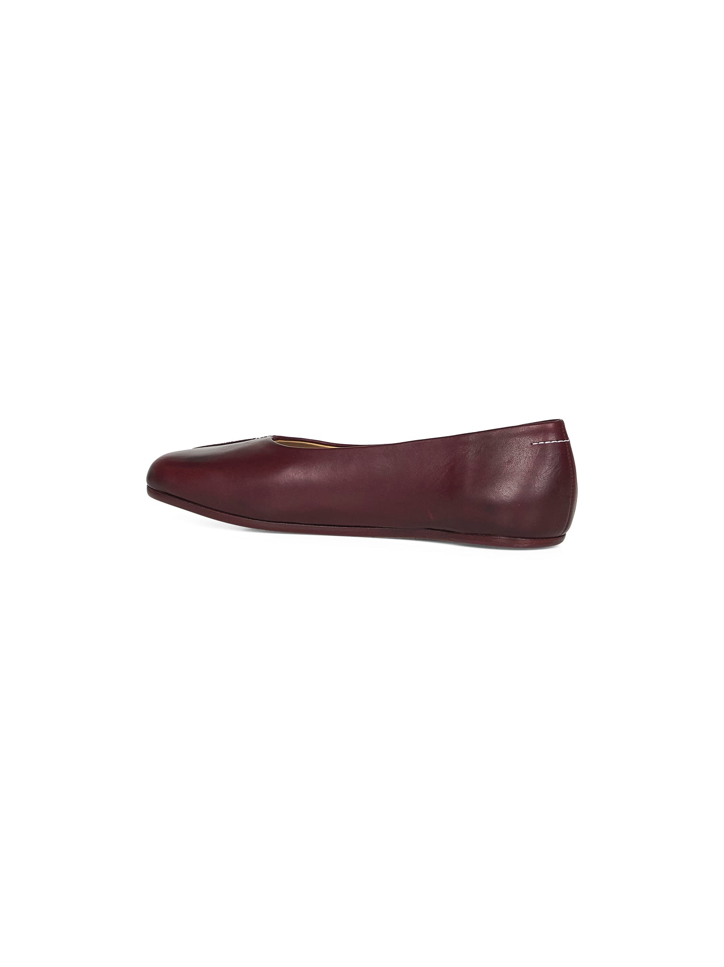 Burgundy stitch-out leather ballet flats