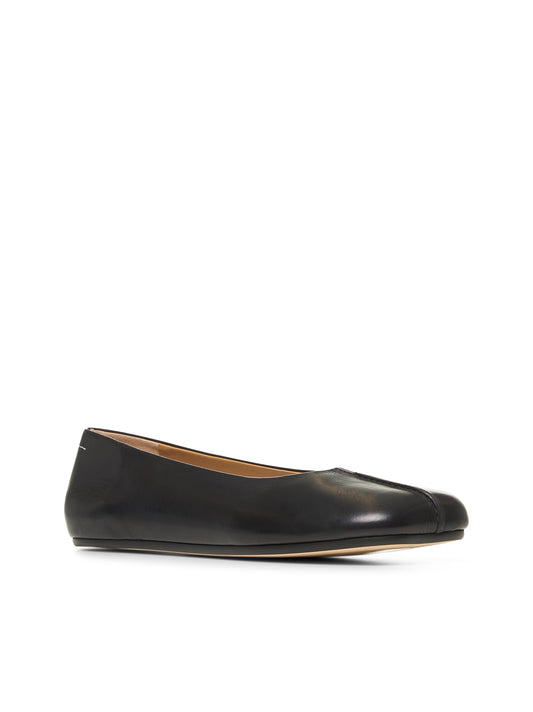 MM6 Stitch-Out Leather Ballerina