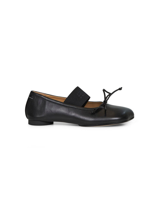 Black leather Anatomic Numeric ballerinas by MM6