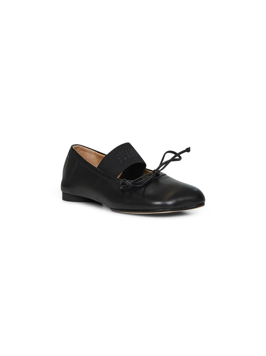 Black leather Anatomic Numeric ballerinas by MM6