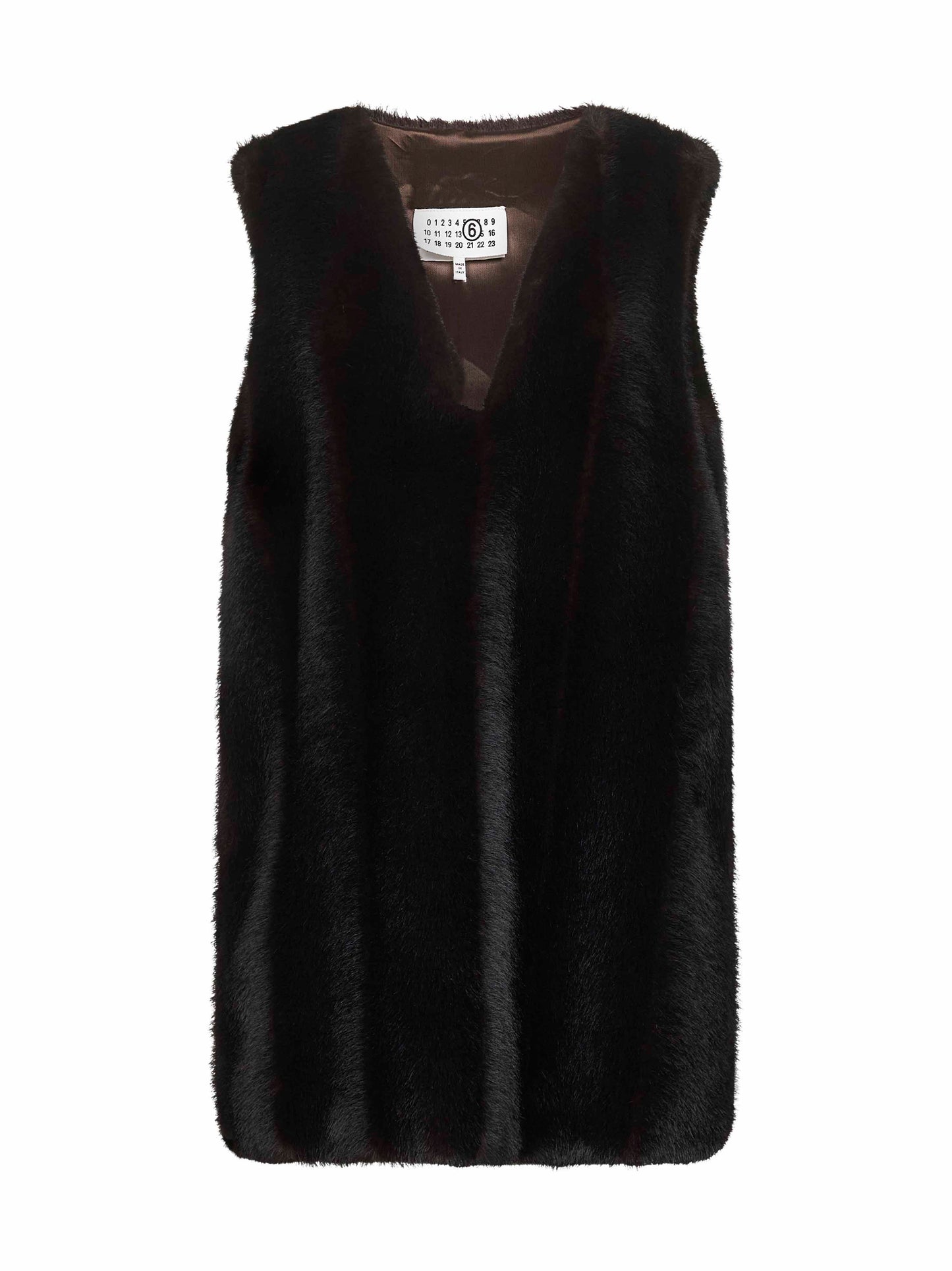 Brown faux fur minidress