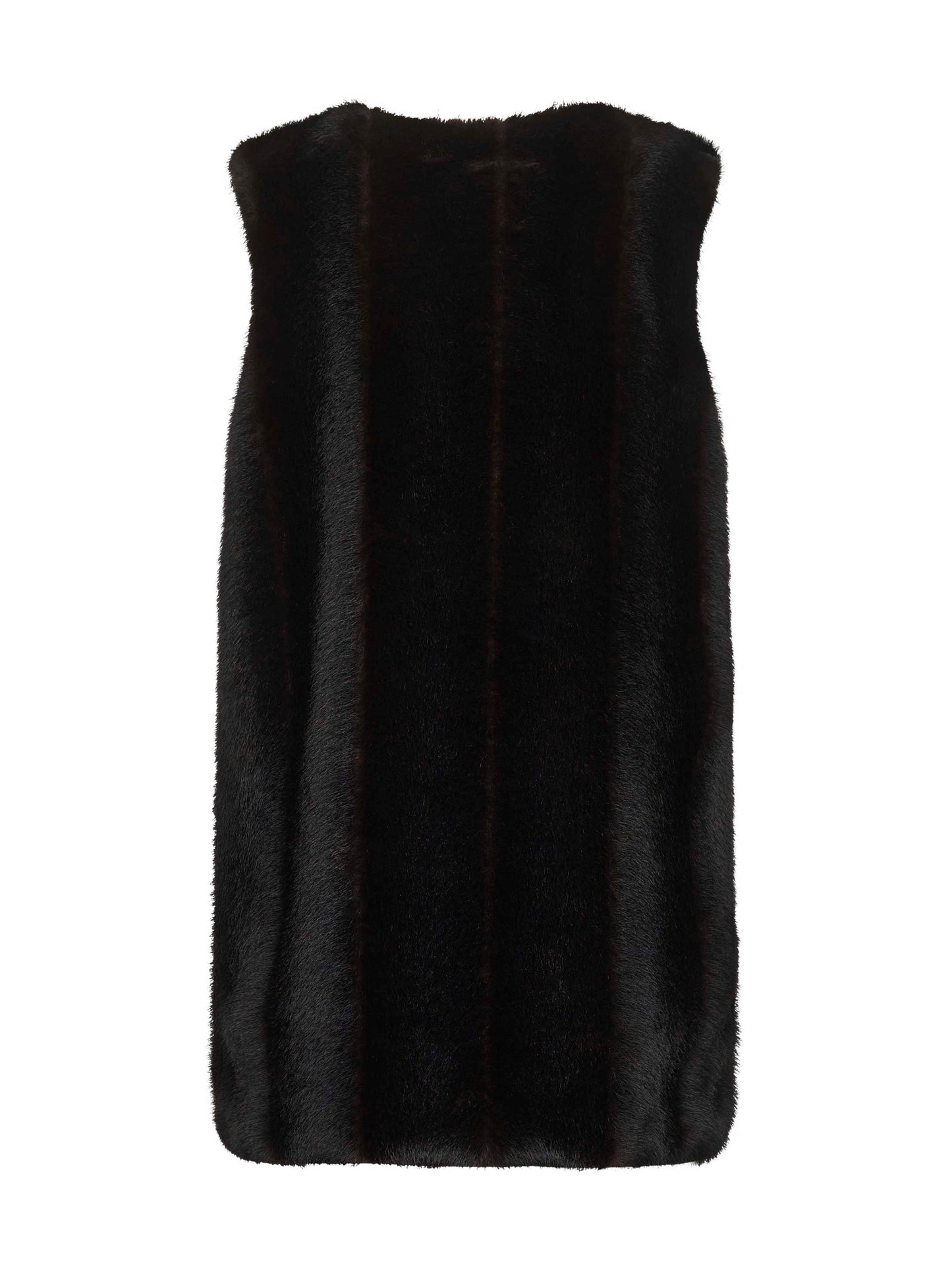 Brown faux fur minidress