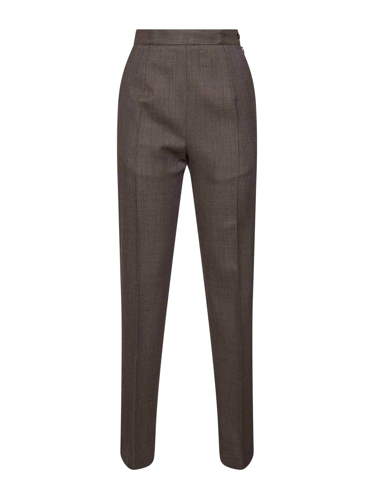 Pantaloni in tela di lana vergine marrone