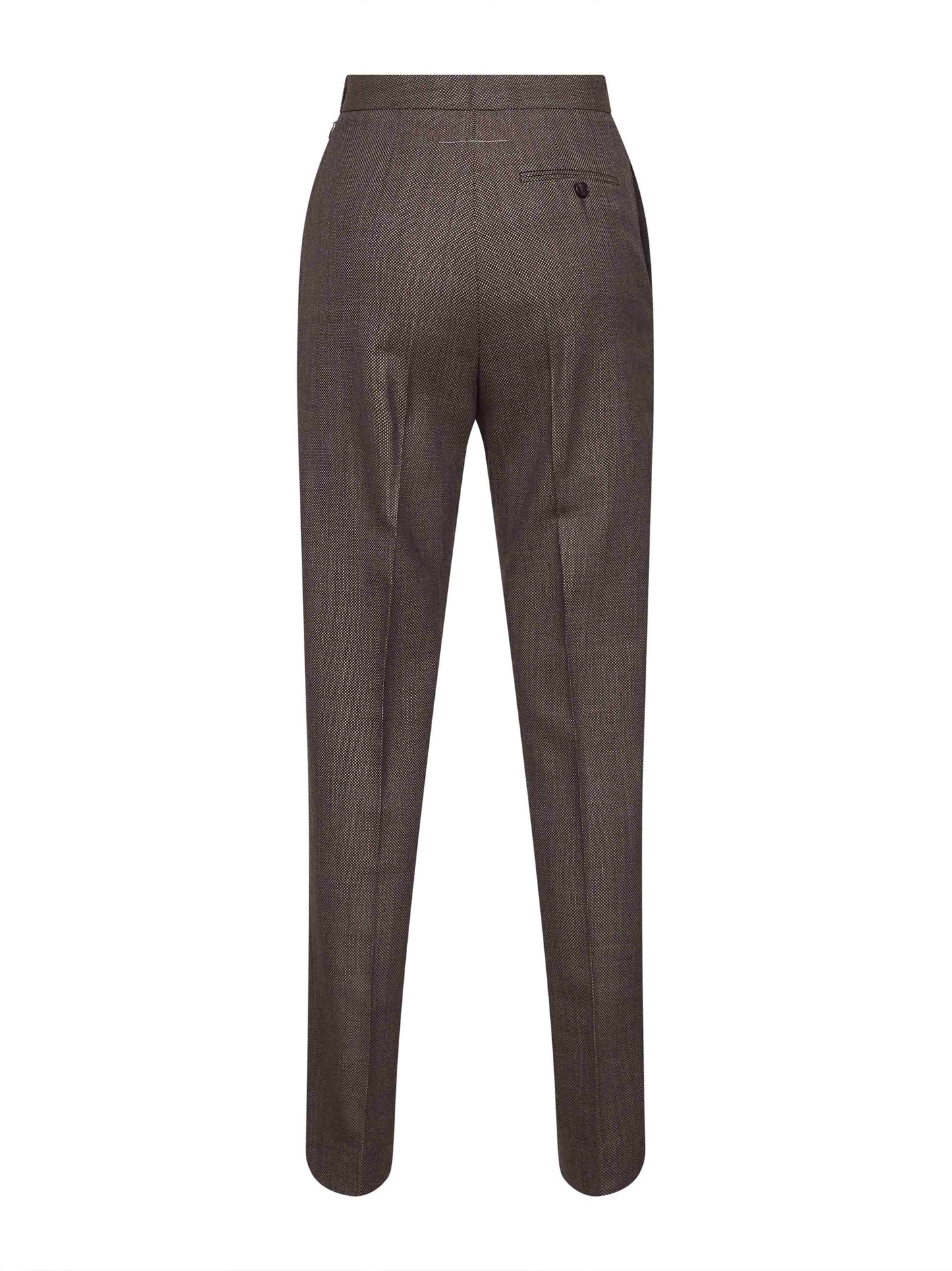 Pantaloni in tela di lana vergine marrone