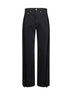 Black denim straight leg jeans
