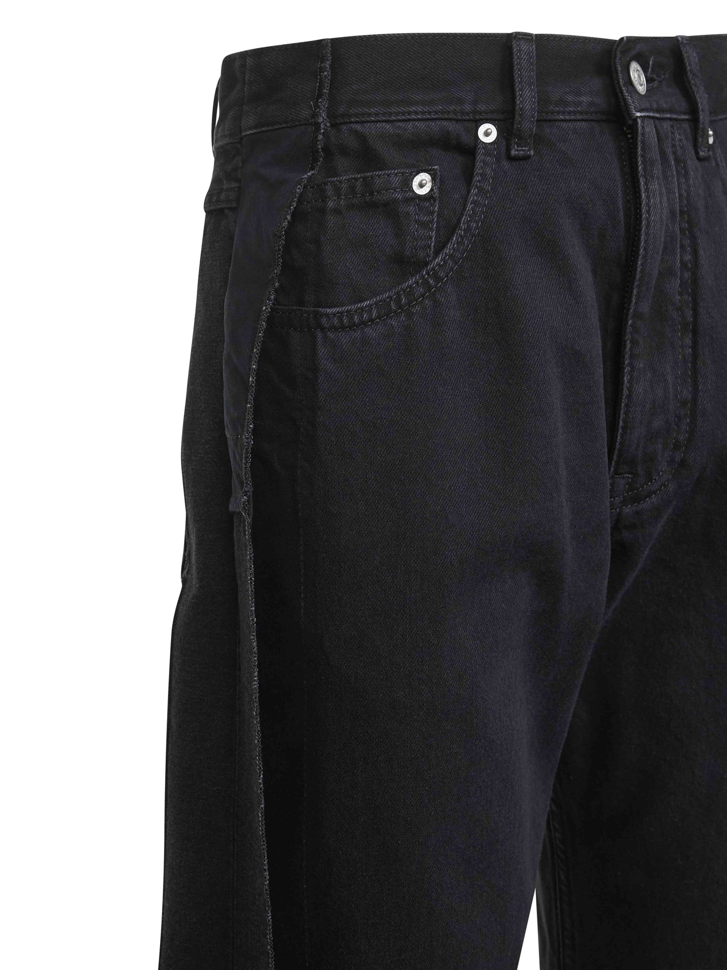 Black denim straight leg jeans