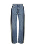 Jeans a gamba dritta in denim di cotone blu