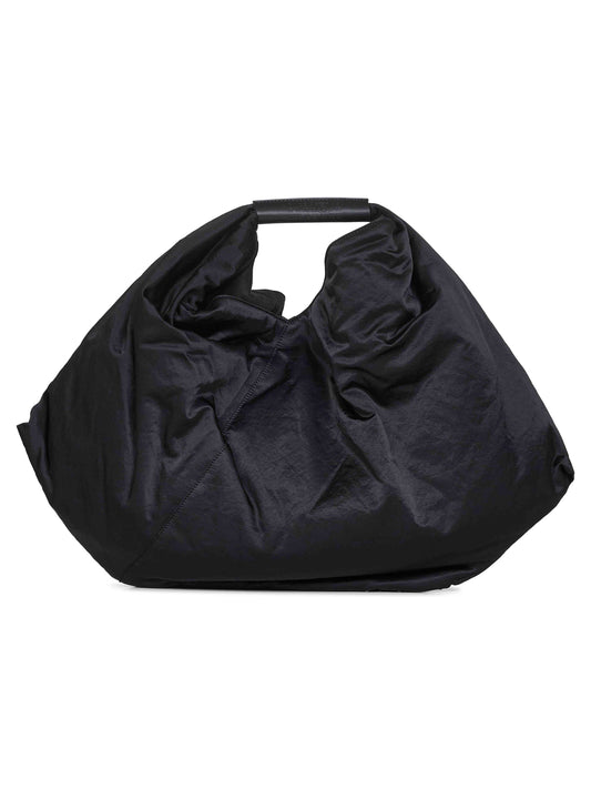 Black Japanese draped tote bag