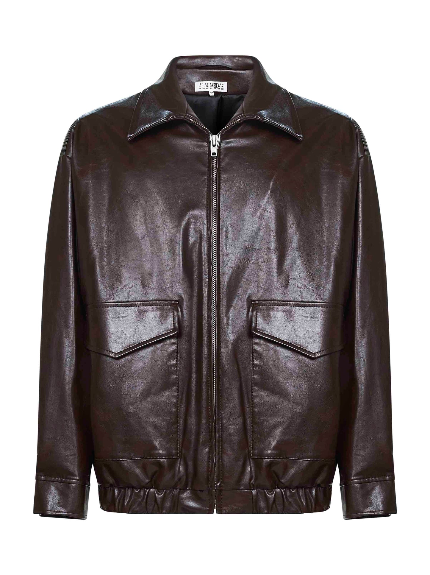 Giacca bomber in ecopelle bordeaux