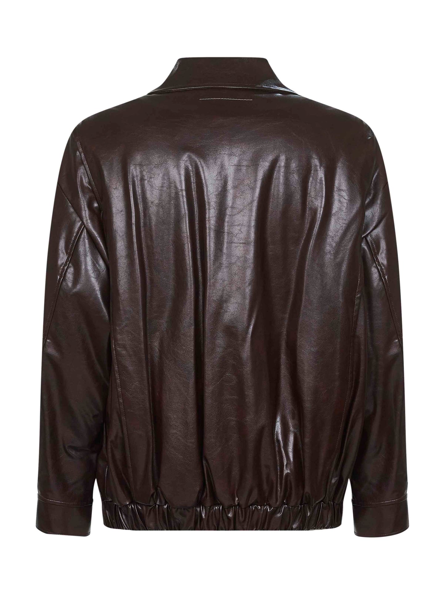 Giacca bomber in ecopelle bordeaux