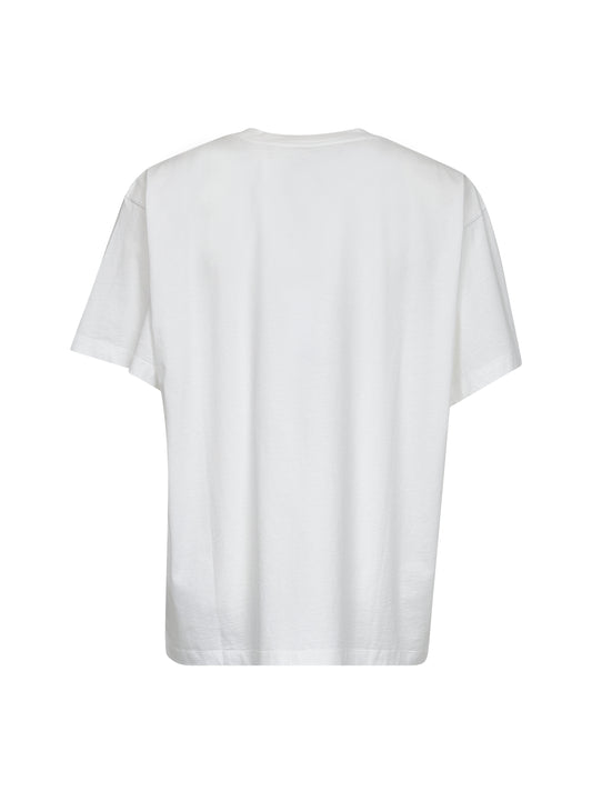 T-shirt in jersey bianco con numeric signature
