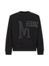 Felpa in cotone nero con numeric signature MM6