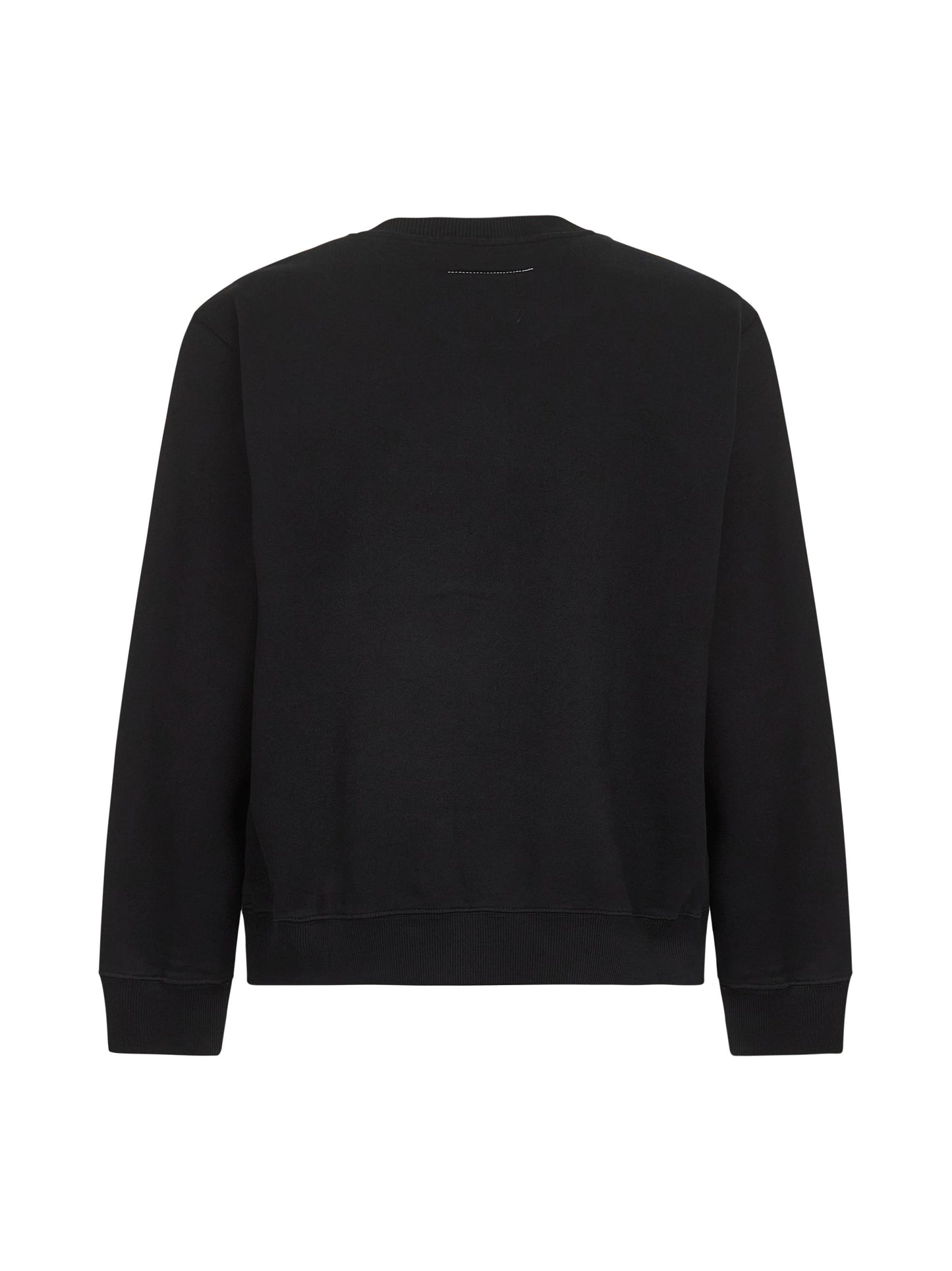 Felpa in cotone nero con numeric signature MM6