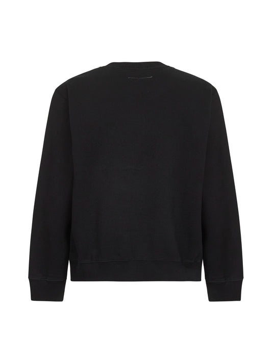 Black cotton MM6 numeric signature sweatshirt