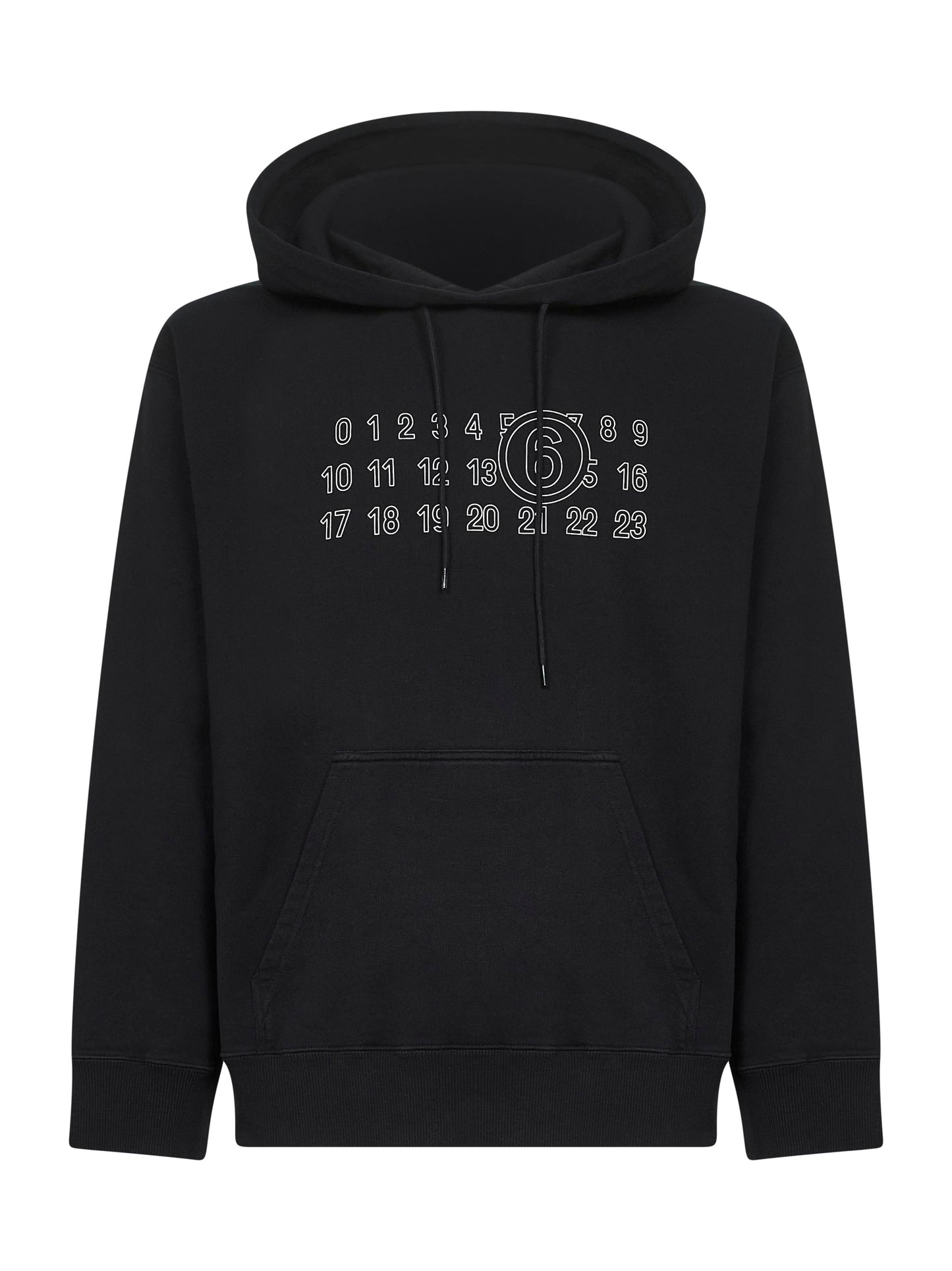 Black cotton numeric hoodie