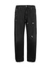 Black cotton denim straight leg jeans