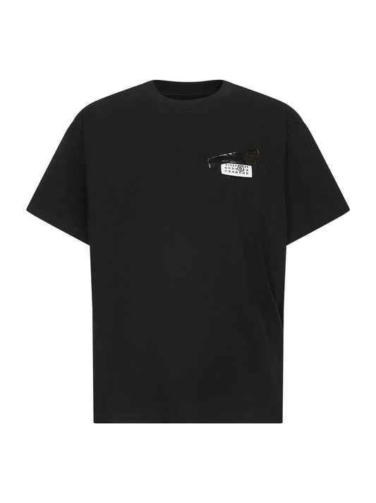 Black jersey trompe l'oeil T-shirt
