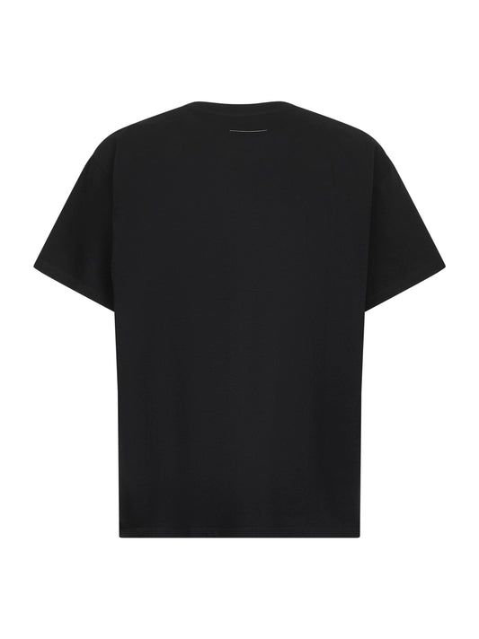 Black jersey trompe l'oeil T-shirt