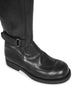 Black calf leather biker boots
