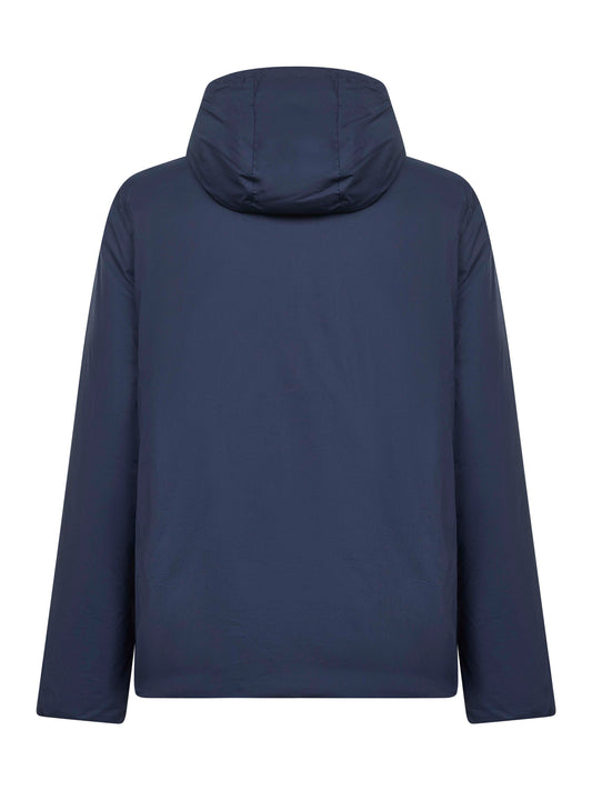 Piumino con cappuccio Caracara Moncler x Gilga Farm blu