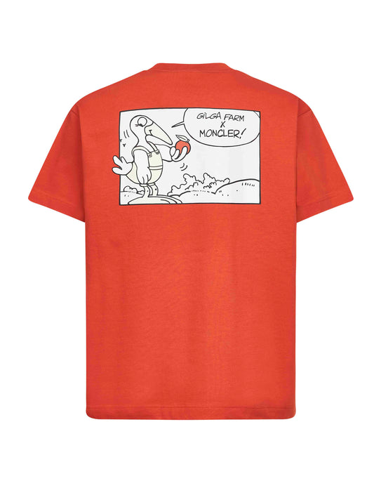 T-shirt Moncler x Gilga Farm in cotone arancione