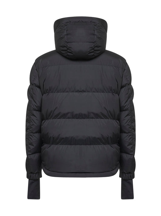 Black Kasanaka short hooded down jacket