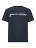 T-shirt logata in cotone blu