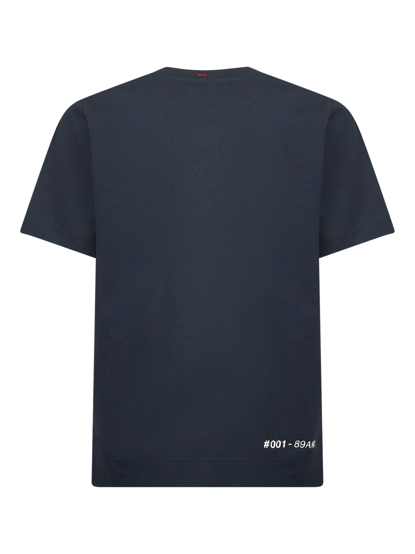 T-shirt logata in cotone blu