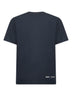 T-shirt logata in cotone blu