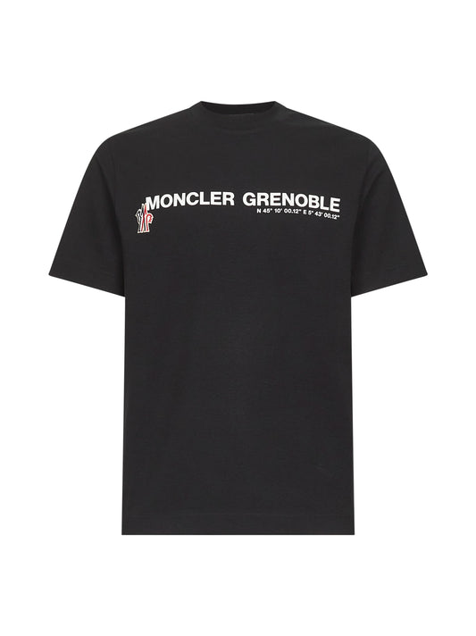 Black cotton logo T-shirt