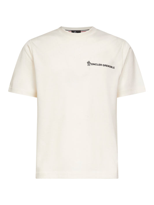 Ivory cotton logo T-shirt