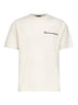 T-shirt logata in cotone avorio