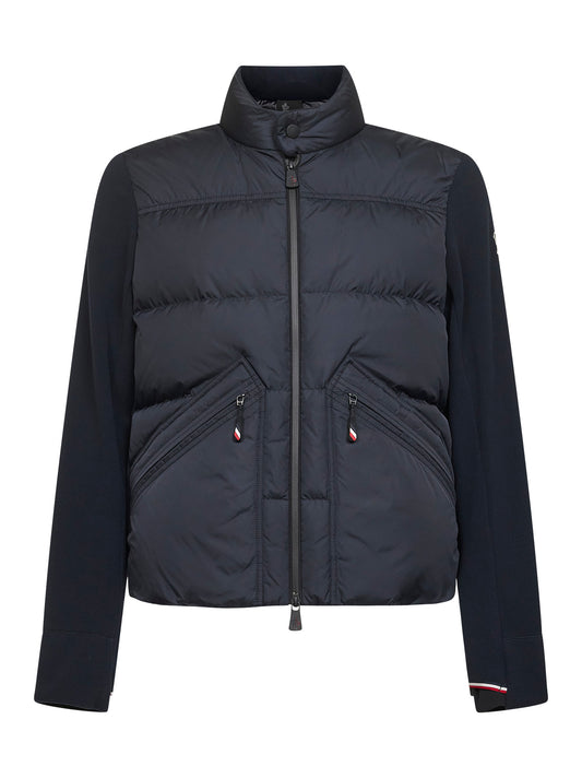 Blue padded zip-up cardigan