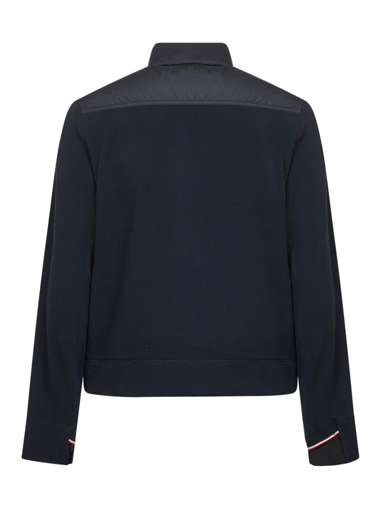Blue padded zip-up cardigan