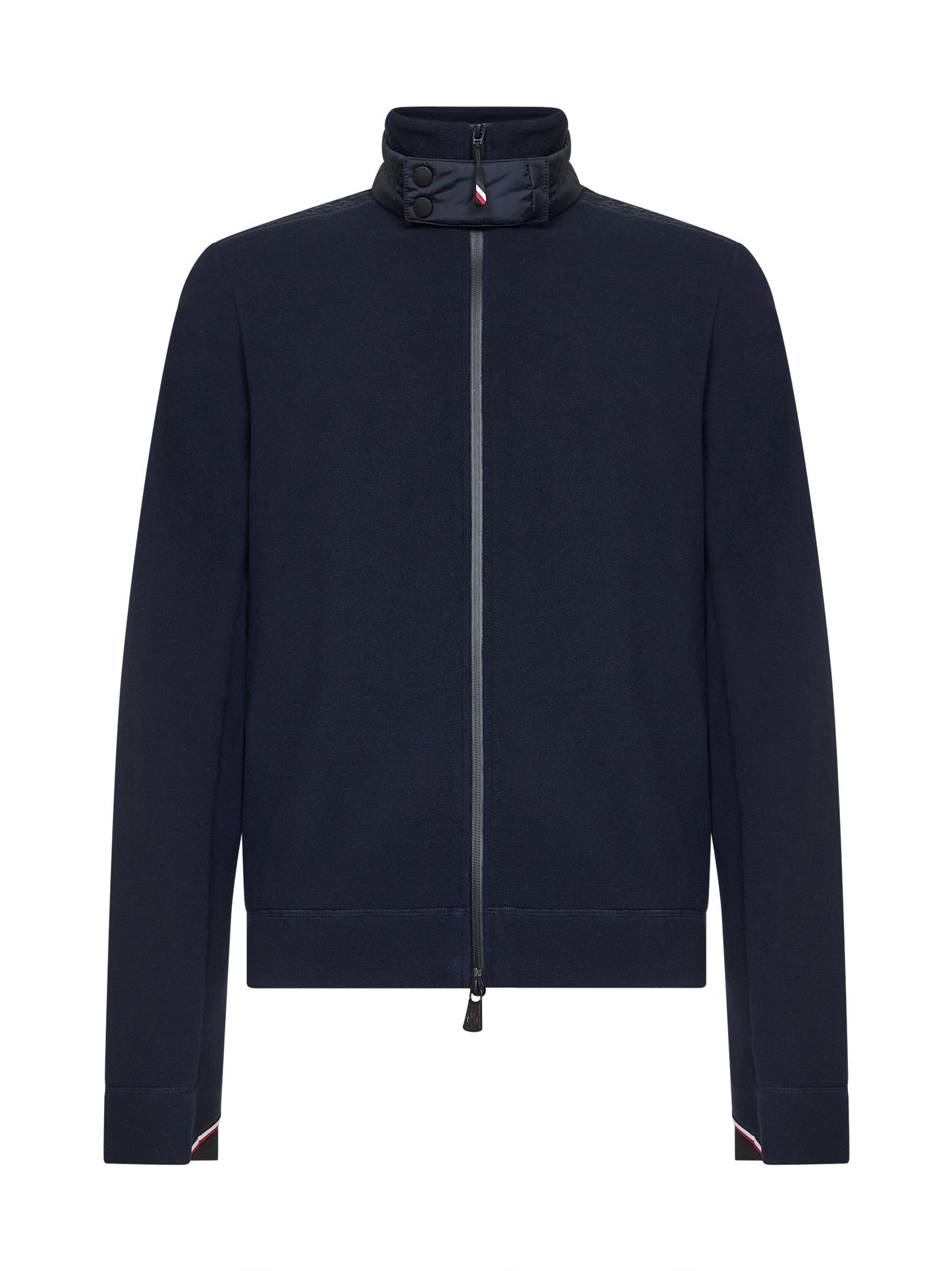 Felpa con zip in pile blu