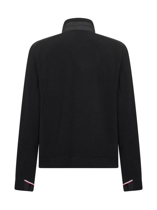 Black fleece zip-up sweatshirt
