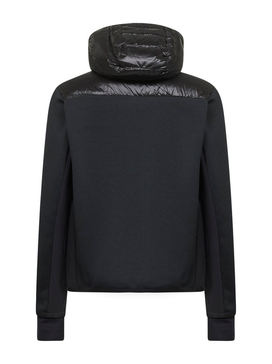 Black padded zip-up hoodie