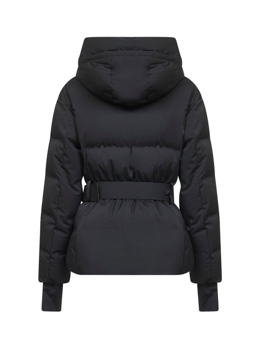 Black Tolima hooded ski down jacket